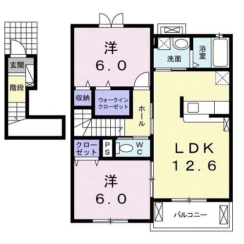 アーバンステージI(2LDK/2階)の間取り写真