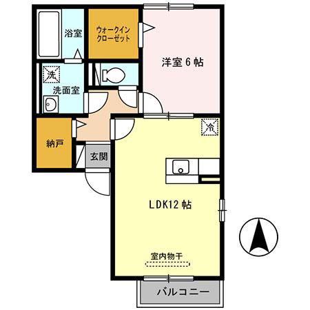 グラッツィエ(1LDK/1階)の間取り写真
