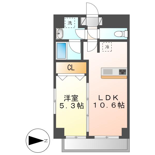 CANAL イースト(1LDK/7階)の間取り写真