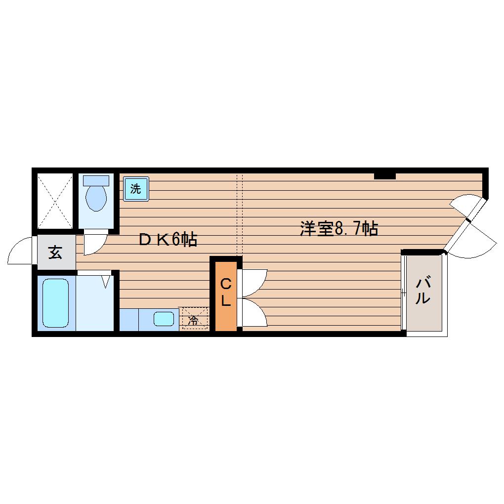 ロイヤルスマンション(1DK/3階)の間取り写真