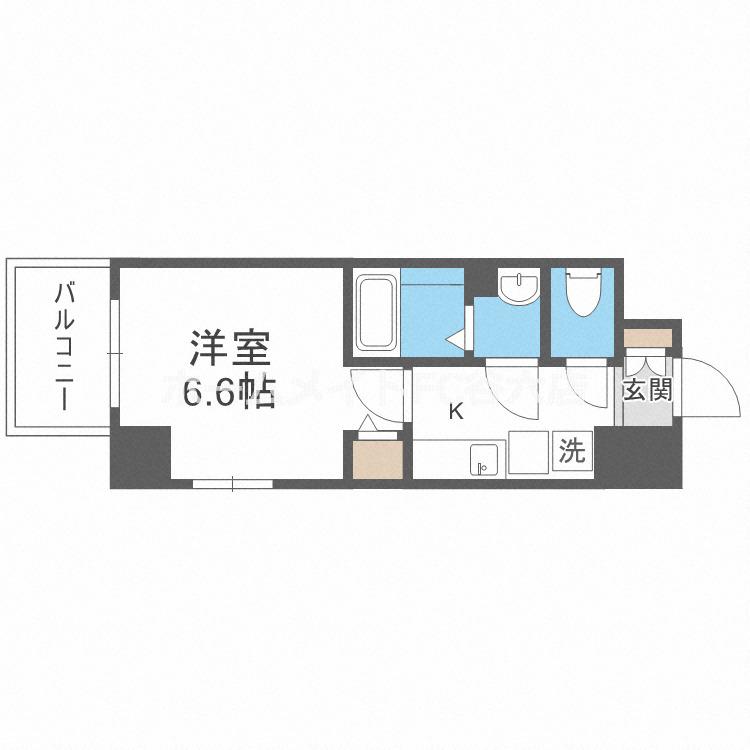 ベクス福島(1K/5階)の間取り写真