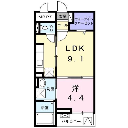 コスモテラス上大岡(1LDK/1階)の間取り写真