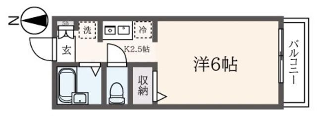 プラテーク日吉(1K/2階)の間取り写真