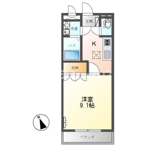 コンフォース・住吉(1K/1階)の間取り写真