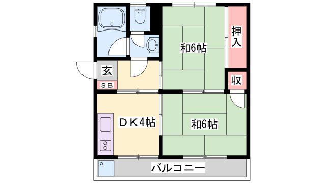 水野マンション(2K/1階)の間取り写真