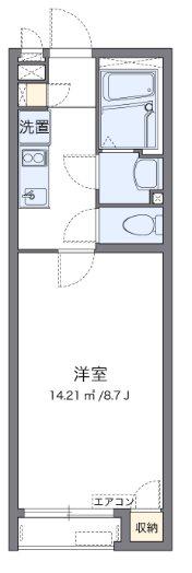 NISHIGAIIV(1K/1階)の間取り写真