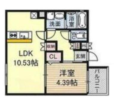 アレグリア鳳ノース(1LDK/1階)の間取り写真