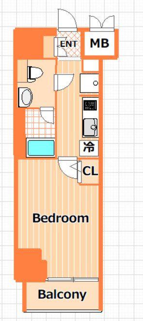 SHOKEN RESIDENCE横浜浅間町(1K/8階)の間取り写真