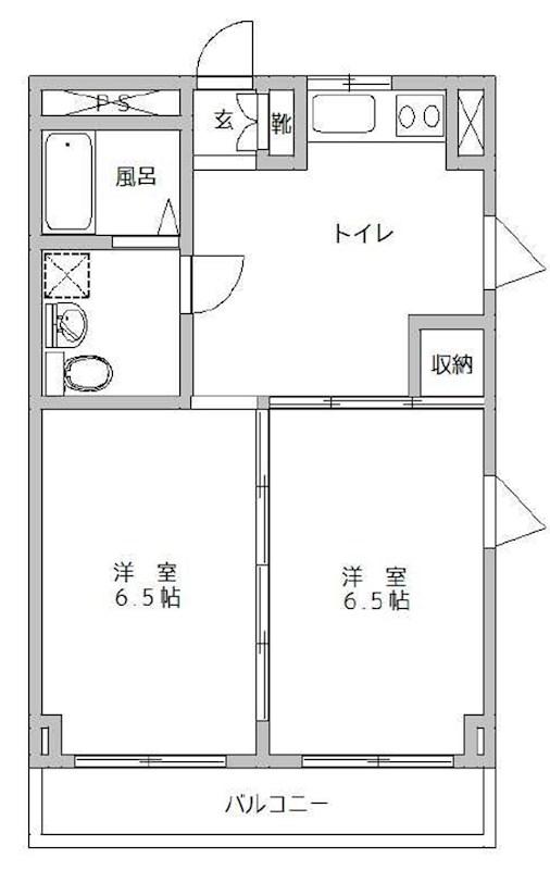 サングリーン瀧川(2DK/2階)の間取り写真