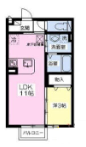 ロイヤルレセンテB(1LDK/2階)の間取り写真