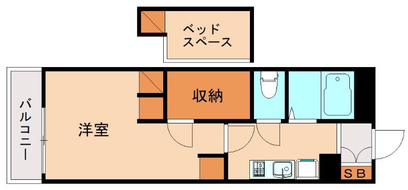 レオパレス幸A(1K/4階)の間取り写真