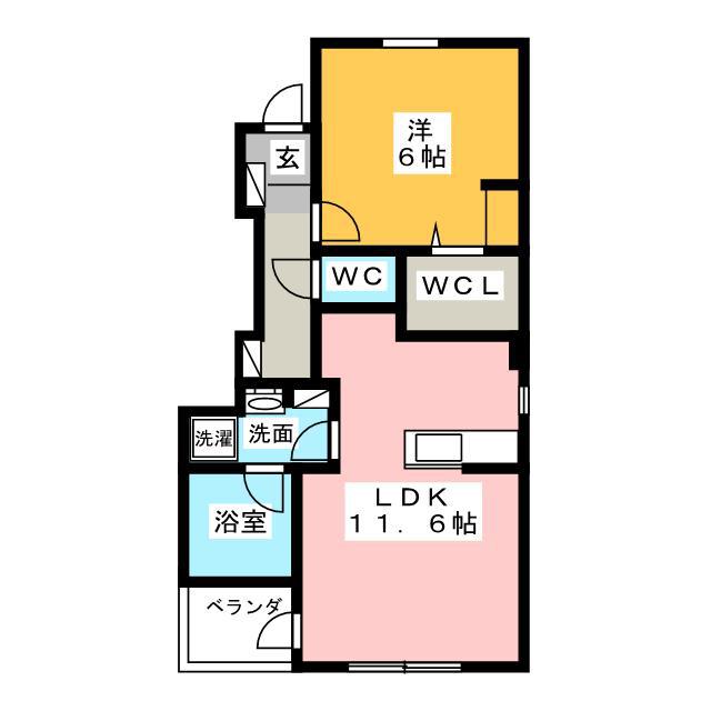 ラ・エスペランサ(1LDK/1階)の間取り写真