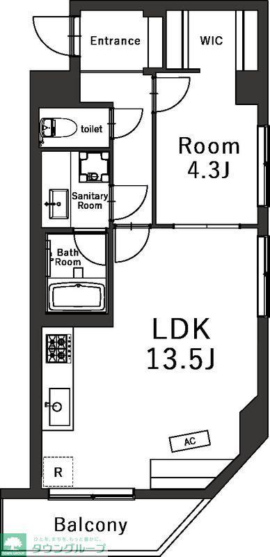 S・1マンション(1LDK/5階)の間取り写真