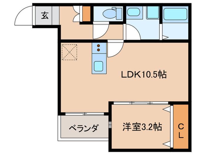GRAND PALACE 六本松B(1LDK/2階)の間取り写真