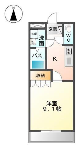 アシューレ(1K/3階)の間取り写真