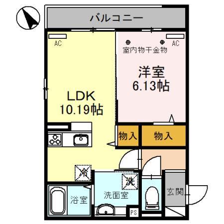 コンフォート上和田(1LDK/2階)の間取り写真