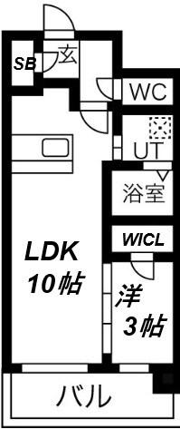 レジュールアッシュ塚本レジデンス(1LDK/9階)の間取り写真