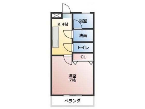 成広伊田コーポ(1K/1階)の間取り写真