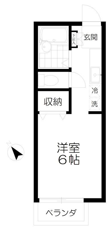 ベルヴィー吉祥寺A(1K/2階)の間取り写真