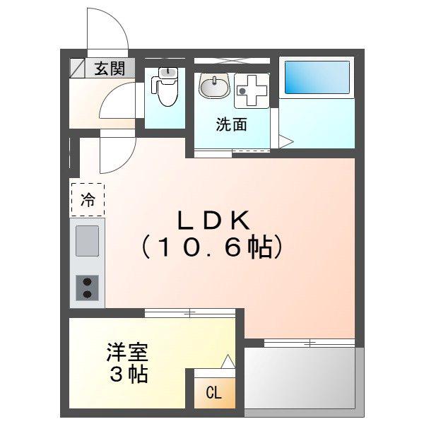 JACK URASATOIV(1LDK/3階)の間取り写真