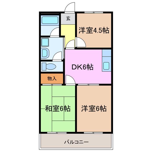 ユーキパレス緑(3DK/1階)の間取り写真