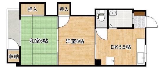 第一津広ビル(2DK/3階)の間取り写真