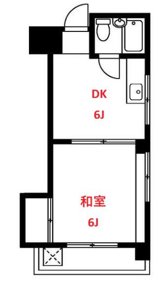 中延山本ビル(1DK/4階)の間取り写真