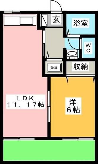 フォーブルいずみA・B棟(1LDK/1階)の間取り写真