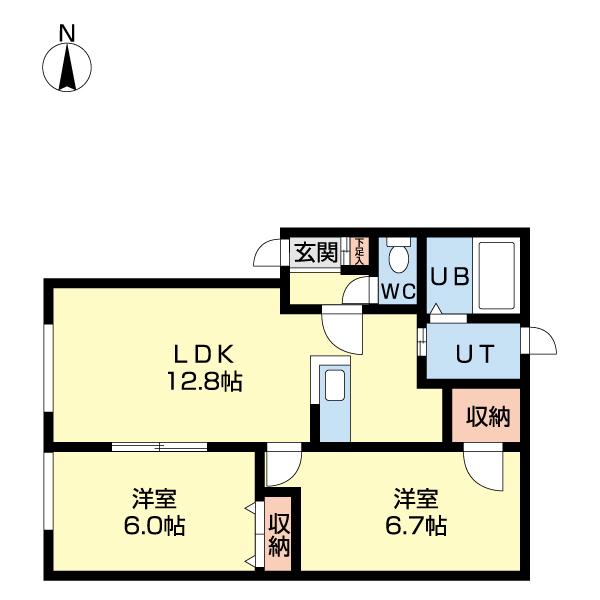 ベルスマート(2LDK/1階)の間取り写真