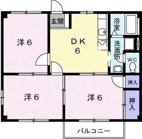 シティハイツときわ台(3DK/2階)の間取り写真