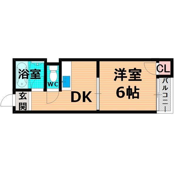 ミヤックス千林(1DK/1階)の間取り写真