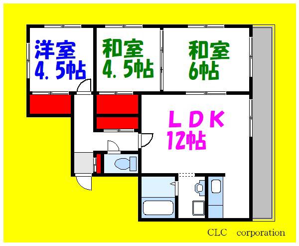 フジマンション第1(3LDK/2階)の間取り写真