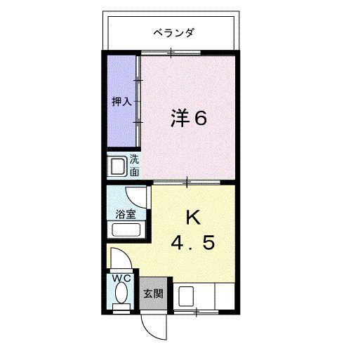 アローンハイツ(1K/2階)の間取り写真