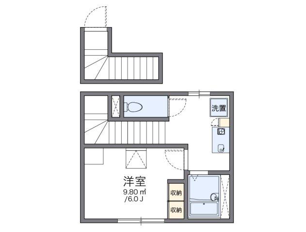 レオパレスルフラン(1K/2階)の間取り写真