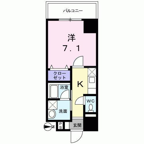 ウィル アヴェニュー(1K/7階)の間取り写真