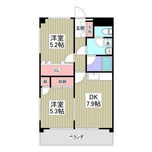 フローラ大塚弐番館(2DK/4階)の間取り写真