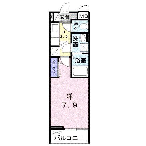 マウンテンメープル新座(1K/1階)の間取り写真