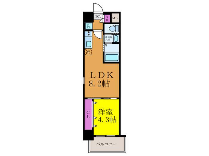 クローバー・グランデ吹田(1LDK/3階)の間取り写真
