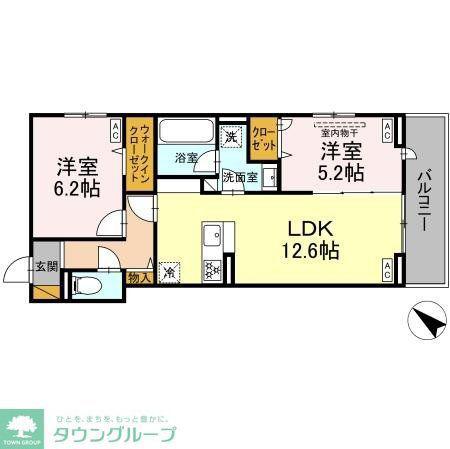 レジデンスヒルトップX XI XI(2LDK/2階)の間取り写真