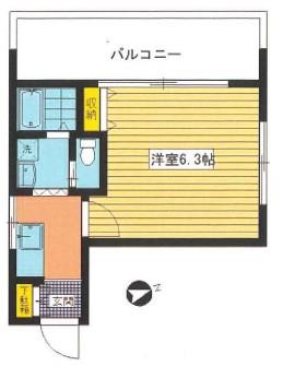 東武ハイライン戸越銀座(1K/3階)の間取り写真