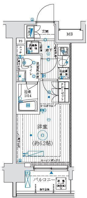 アーリアシティ川崎(1K/4階)の間取り写真