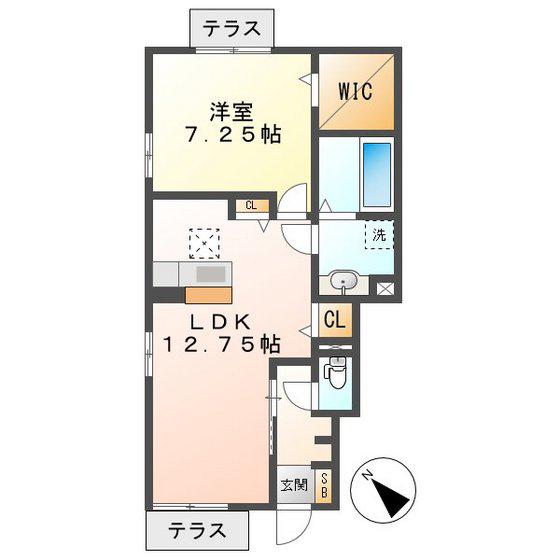 シャルマン(1LDK/1階)の間取り写真