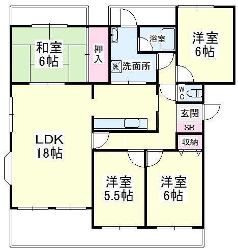 バーディー蜆塚(4LDK/3階)の間取り写真
