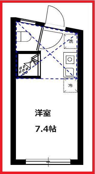 イルロッソ町屋(ワンルーム/1階)の間取り写真