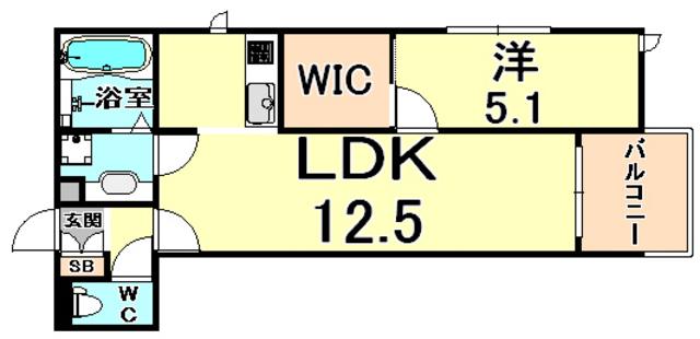 カーサフォレスタ塚口(1LDK/3階)の間取り写真