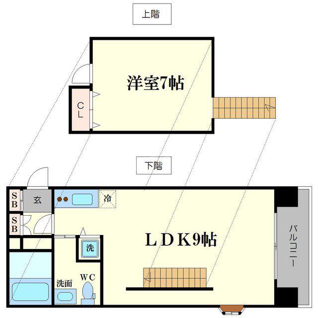 アーデン江戸堀(1LDK/2階)の間取り写真