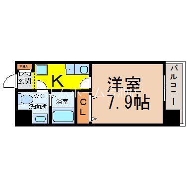 Mステージ栄(1K/6階)の間取り写真