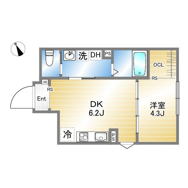 グランクオール浅草(1DK/3階)の間取り写真