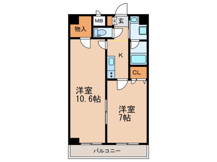 エスポワール成増(2K/4階)の間取り写真