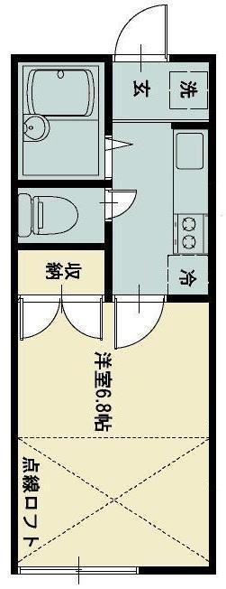 パインヒルズ(1K/1階)の間取り写真